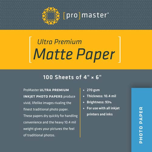 Ultra Premium Matte Paper - 4"x6" - 100 Sheets