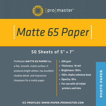 Matte 65 Paper 5"x7" - 50 Sheets